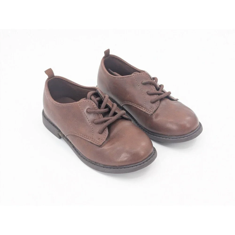 Carters Spencer Brown Lace Up Oxford Dress Shoes Toddler Boys Size 10